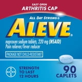 (3 pack) Aleve Pain Relief Caplets Easy Open Arthritis Cap, Naproxen Sodium, 90 Count