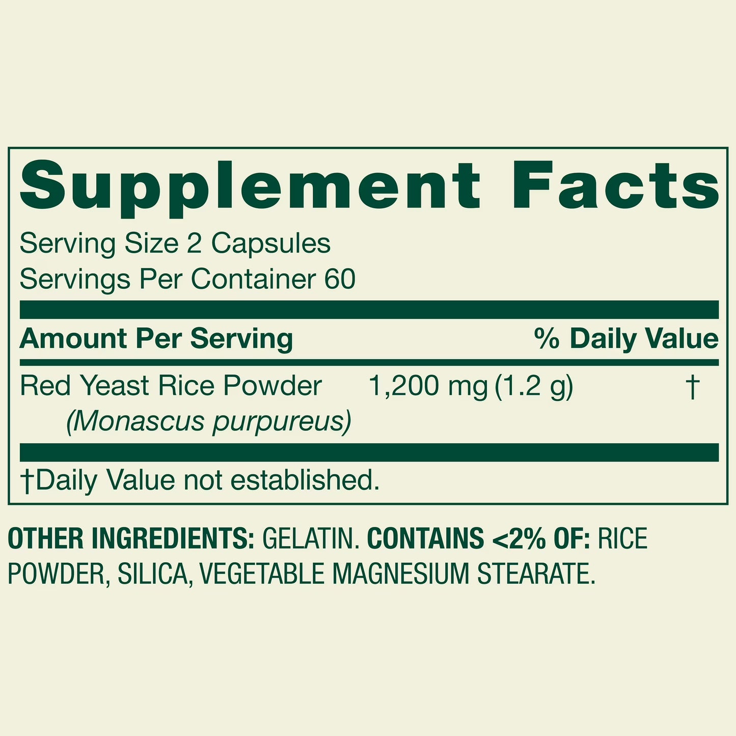 Spring Valley Red Yeast Rice Dietary Supplement Capsules, 600 mg, 120 Count