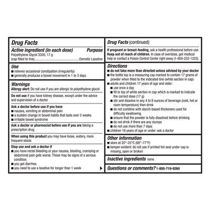 Member's Mark ClearLAX Polyethylene Glycol 3350 Powder, 17.9 oz., 3 pk.