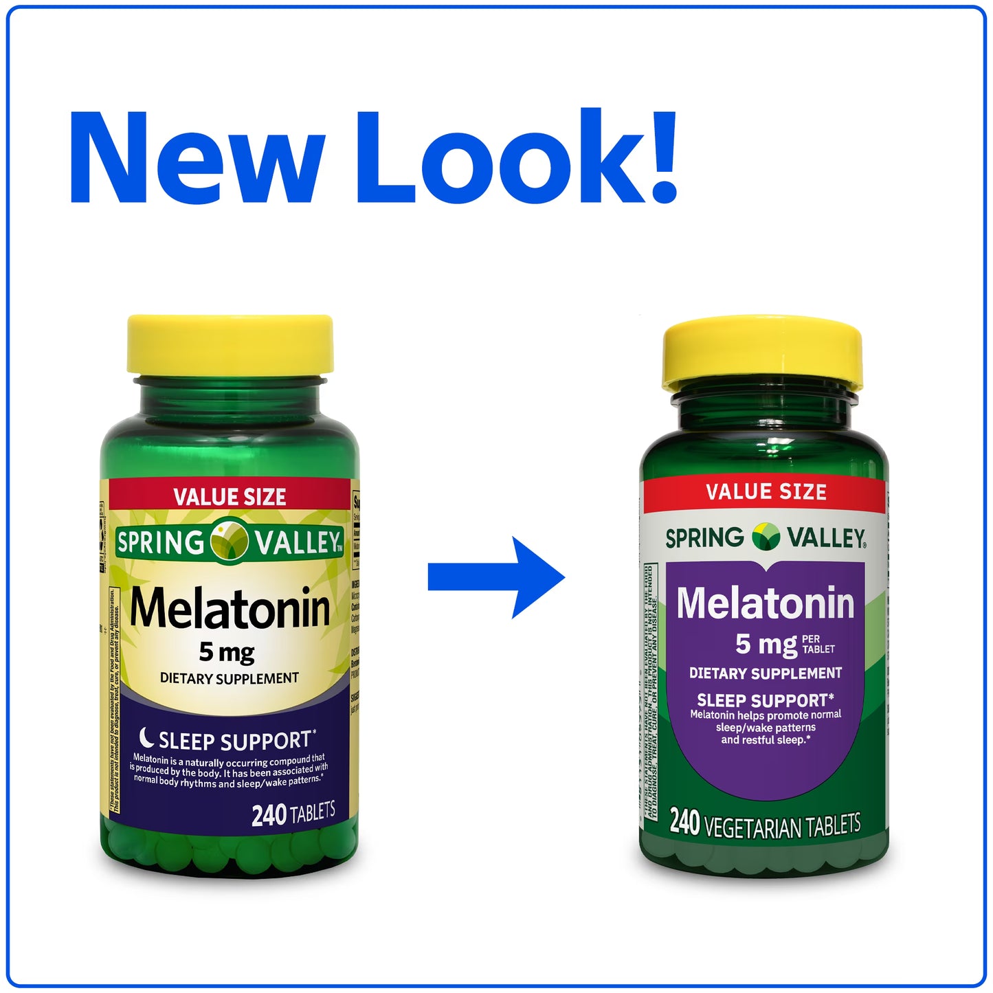 (3 pack) Spring Valley Melatonin Tablets Sleep Support Dietary Supplement Value Size, 5 mg, 240 Count