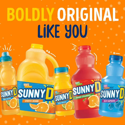 SUNNYD Blue Raspberry Shelf Stable Juice Drink, 15 Count, 11.3 fl oz Bottles