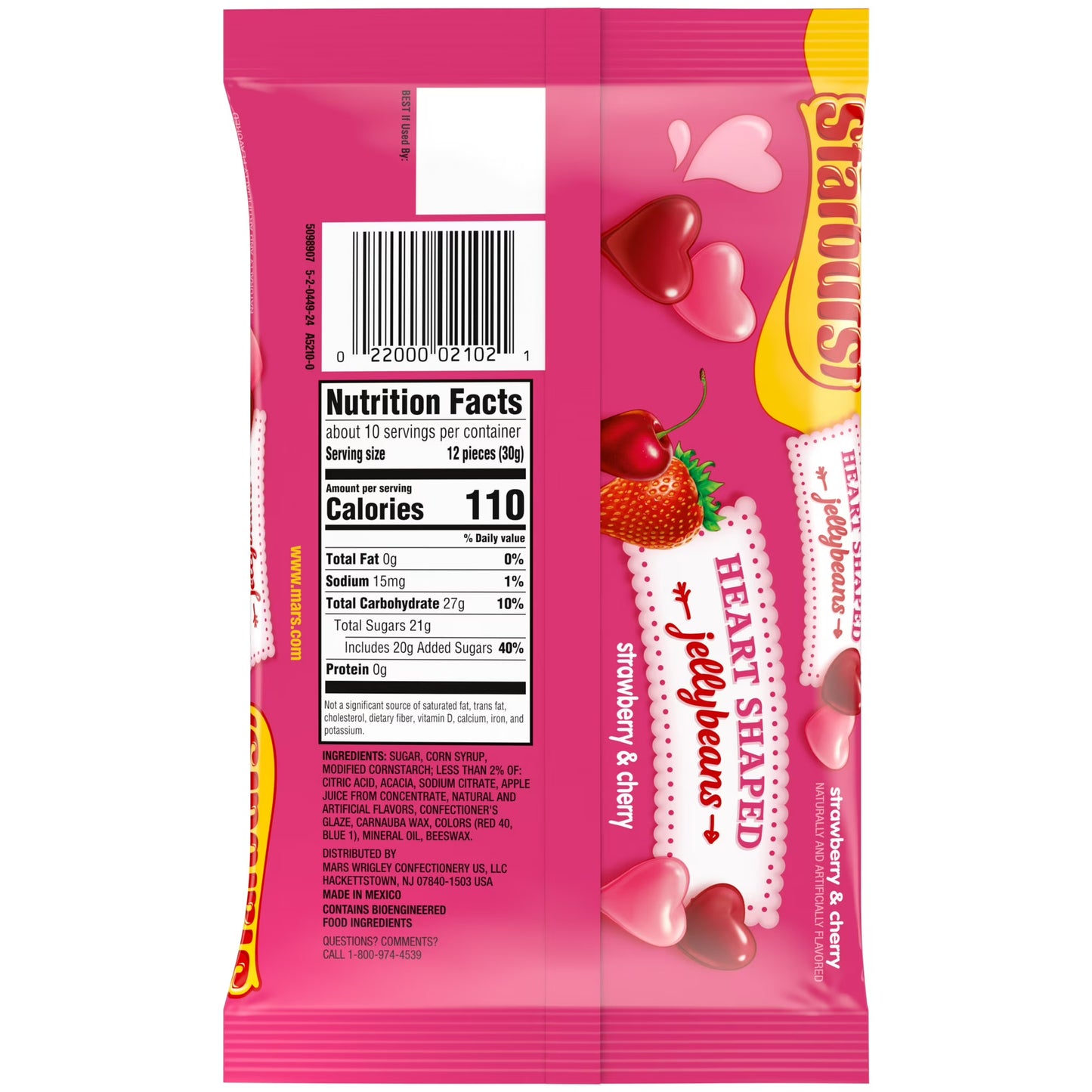 Starburst Heart Shaped Jelly Beans Valentine's Day Chewy Candy - 11 oz