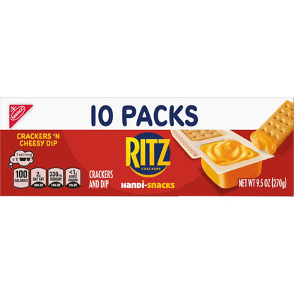 Handi-Snacks RITZ Crackers 'N Cheesy Dip Snack Packs, 10 Snack Packs
