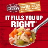 (4 pack) Campbell's Chunky Soup, Ready to Serve Savory Chicken with White and Wild Rice Soup, 18.8 oz Can