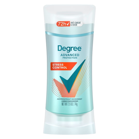 Degree Antiperspirant Deodorant 72-Hour Sweat & Odor Protection Stress Control Antiperspirant For Women With Body Heat Activated Technology, 2.6 oz
