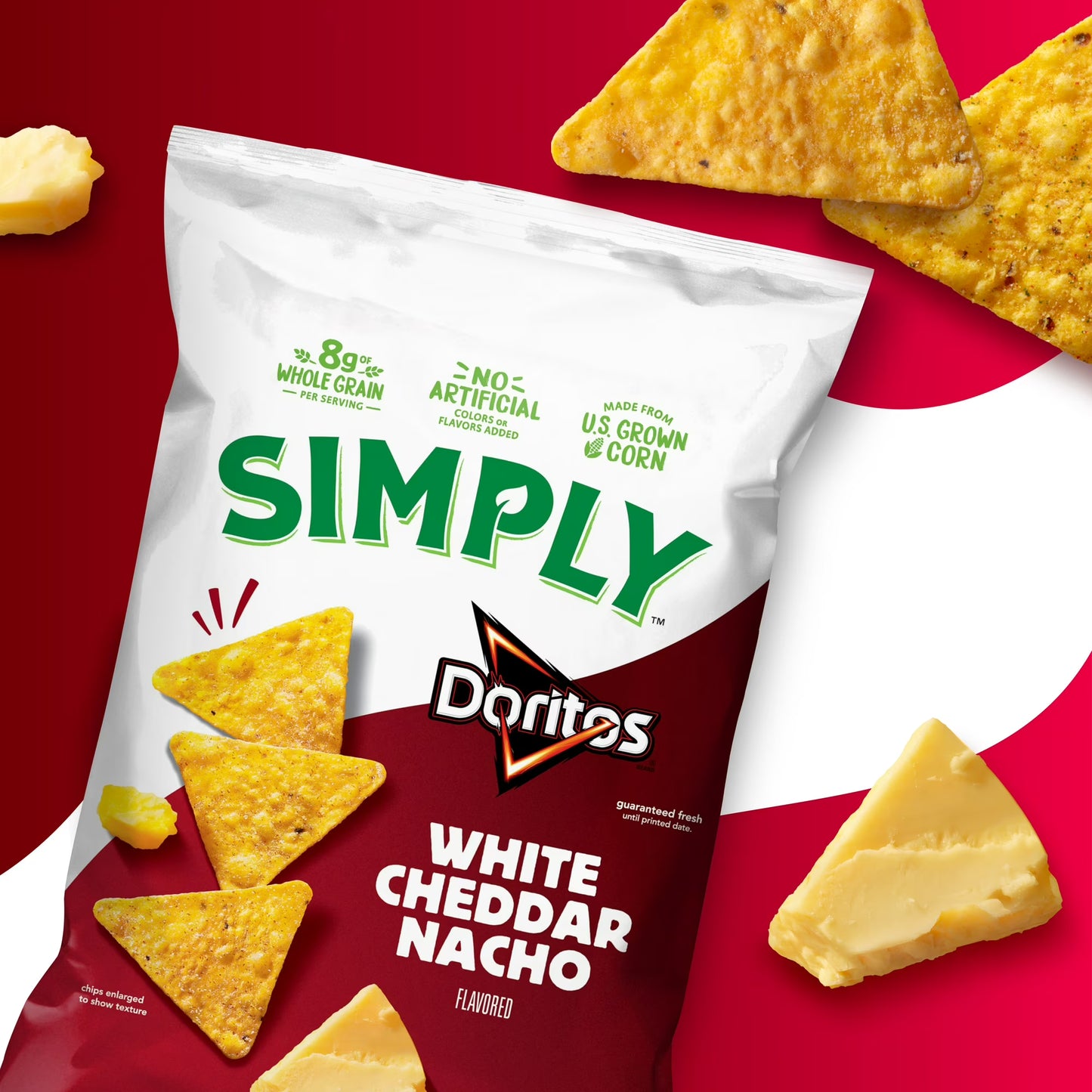 Simply Doritos White Cheddar Nacho Tortilla Chips , 5.5 oz
