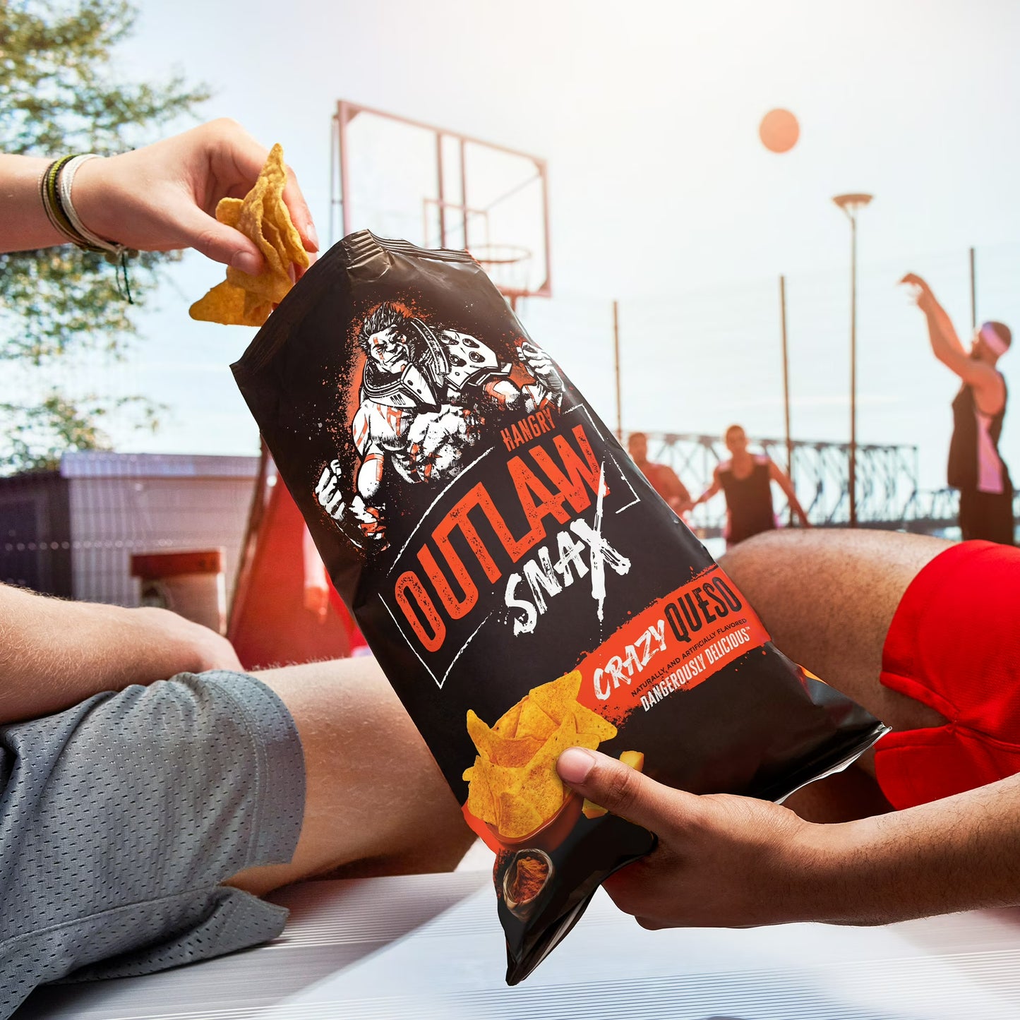 Outlaw Snax Crazy Queso Flavored Tortilla Snack Chips, Family Size 10 Ounce Bag