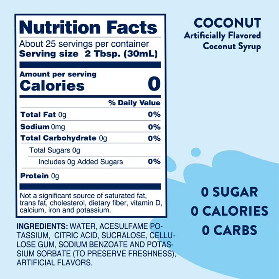 Jordan's Skinny Mixes Sugar Free Coconut Syrup, 25.4 Fl Oz