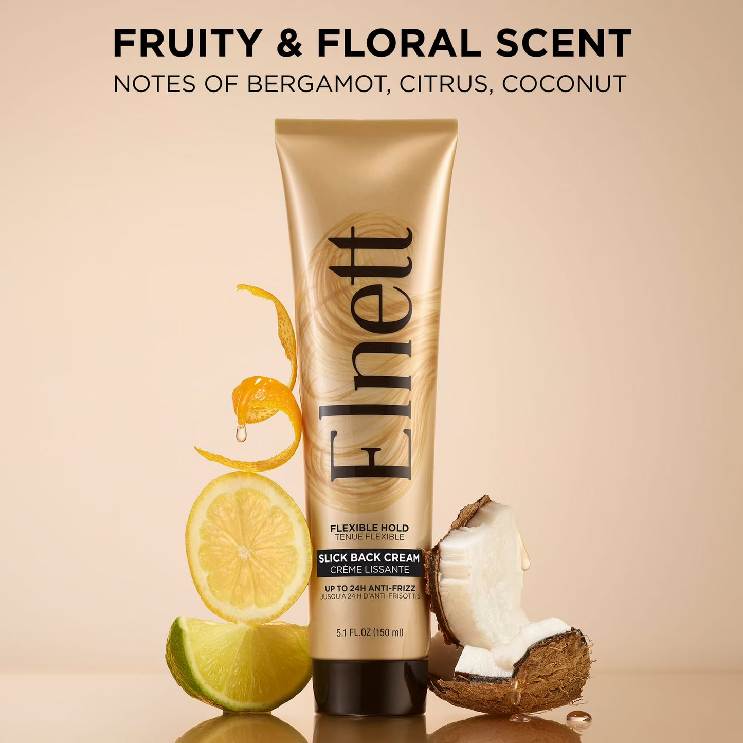 L'Oreal Paris Elnett Anti-Frizz Slick Back Styling Cream for Flexible Hold, 5.1 fl oz