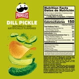 Pringles Dill Pickle Potato Crisps Chips, Lunch Snacks, 5.5 oz Canister