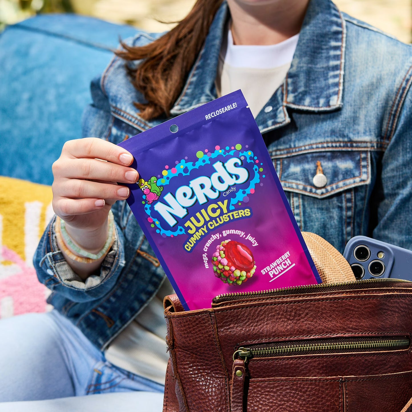 NERDS Juicy Gummy Clusters, Strawberry Punch, Juicy and Gummy Candy, for Snacking and Sharing, 7.15 oz Stand Up Bag