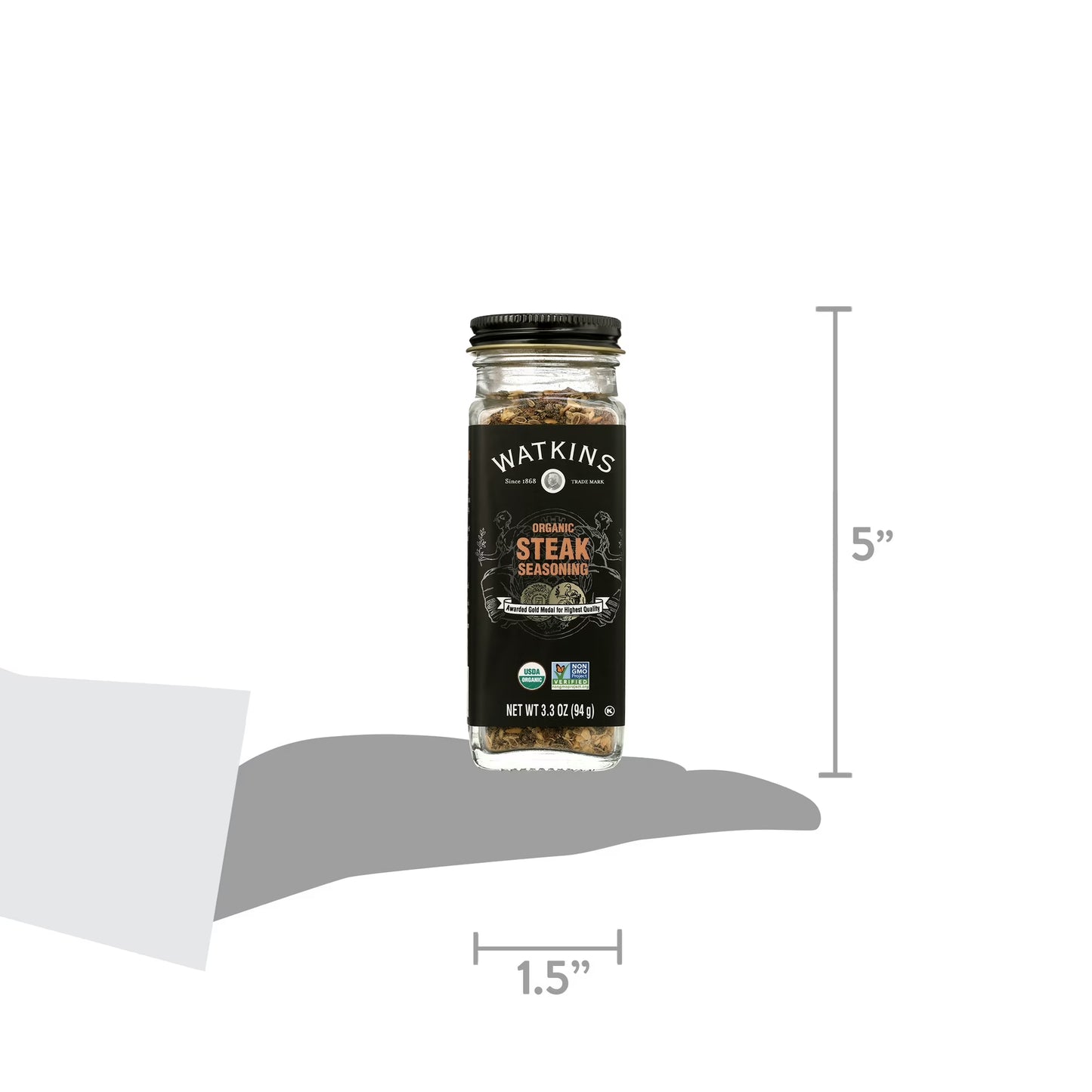 Watkins Gourmet Organic Spice Jar, Steak Seasoning, 3.3 oz