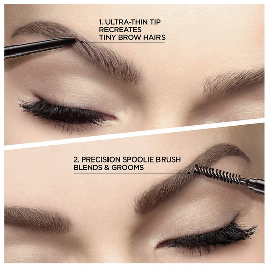 (2 pack) L'Oreal Paris Brow Stylist Definer Waterproof Eyebrow Mechanical Pencil, Brunette, 2 Pack