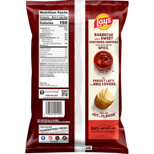 Lay's Southern Sweet Heat Barbecue Flavored Potato Chips, 7.75 oz Bag