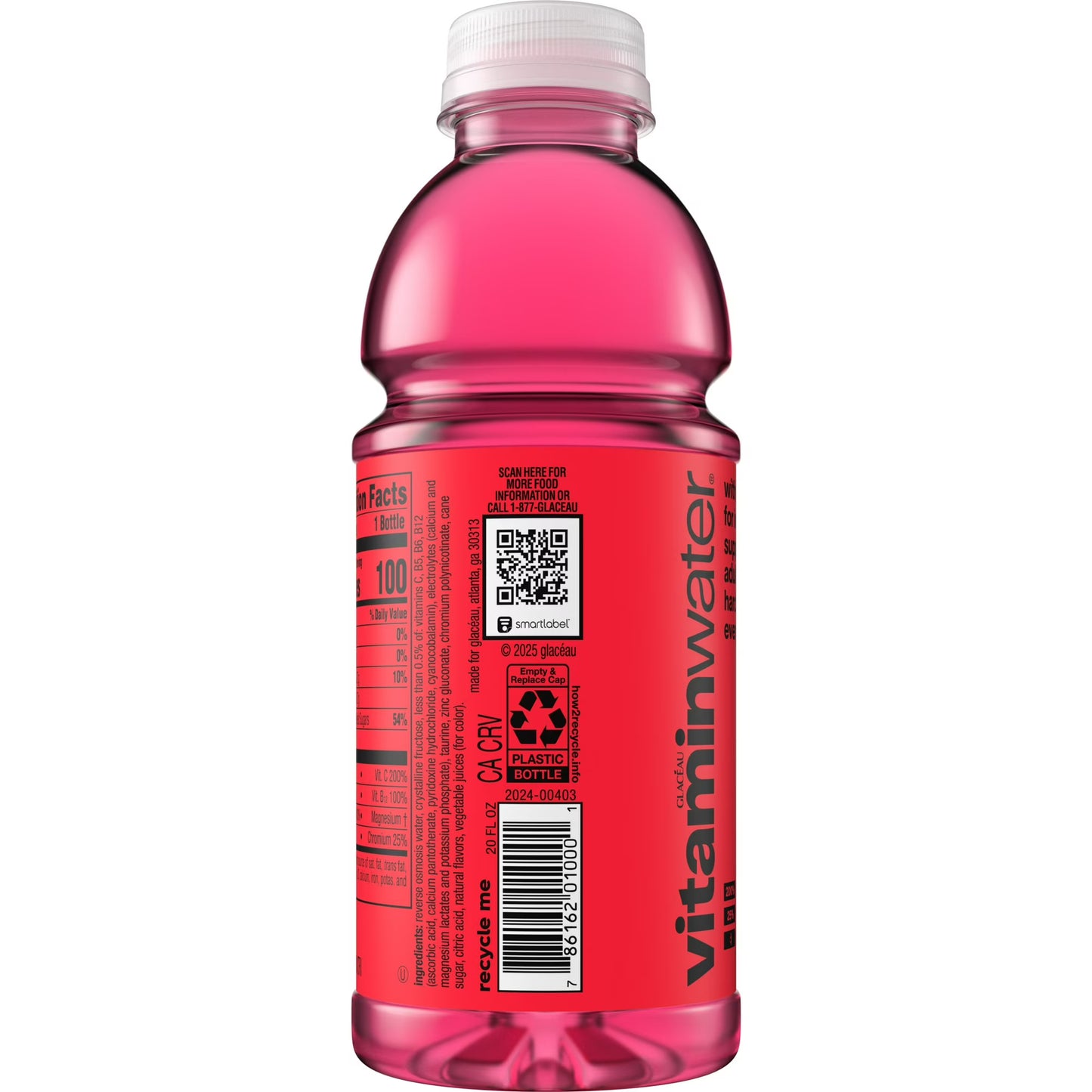 vitaminwater Power-C Dragonfruit Flavored Water Beverage Bottle, 20 fl oz