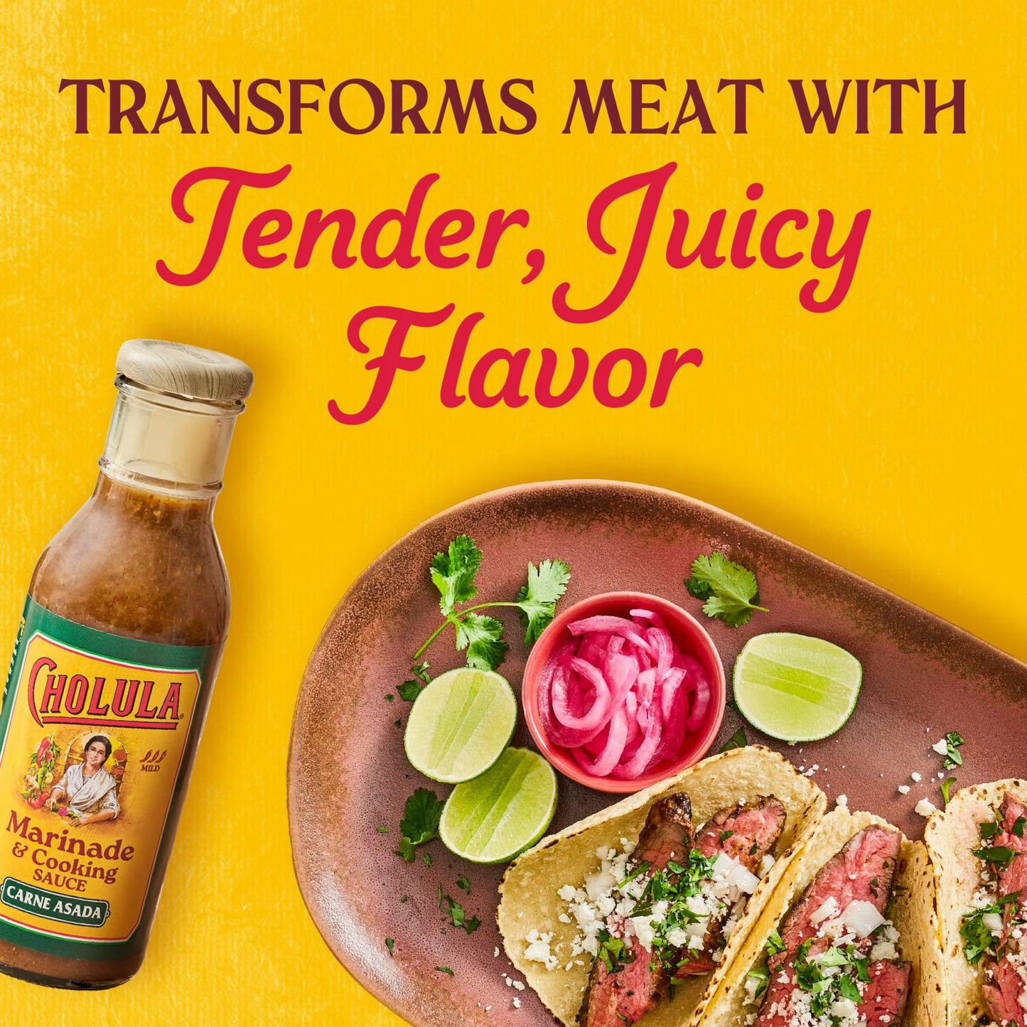 Cholula Carne Asada Marinade & Cooking Sauce, 12.0 fl oz Bottle