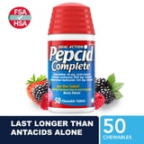 Pepcid Complete Acid Reducer + Antacid Chews, Berry Flavored, 50 Count