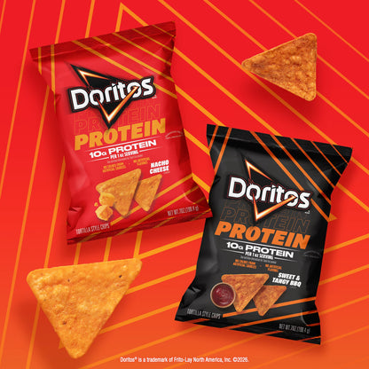 Doritos Protein Sweet & Tangy BBQ Tortilla Chips Bag, 7 oz