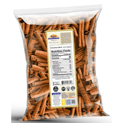 Rani Cinnamon Sticks 14oz (400g) - 72-88 Sticks - Strong Aroma, Perfect for Baking, Cooking & Beverages | 3+ Inches Length - Cassia Saigon Cinnamon from Vietnam | Kosher