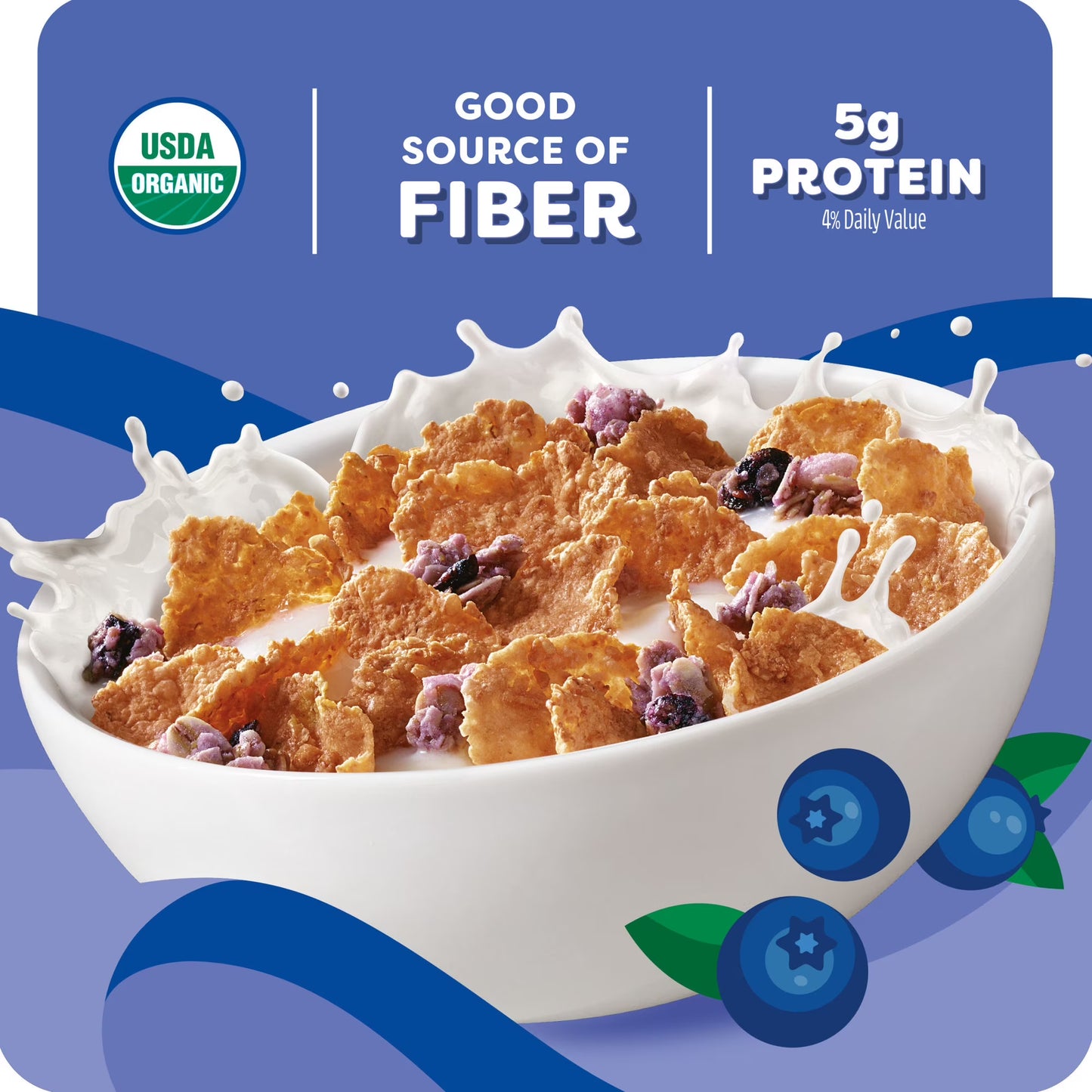 Kashi Blueberry Clusters Breakfast Cereal Box, 17.2 oz