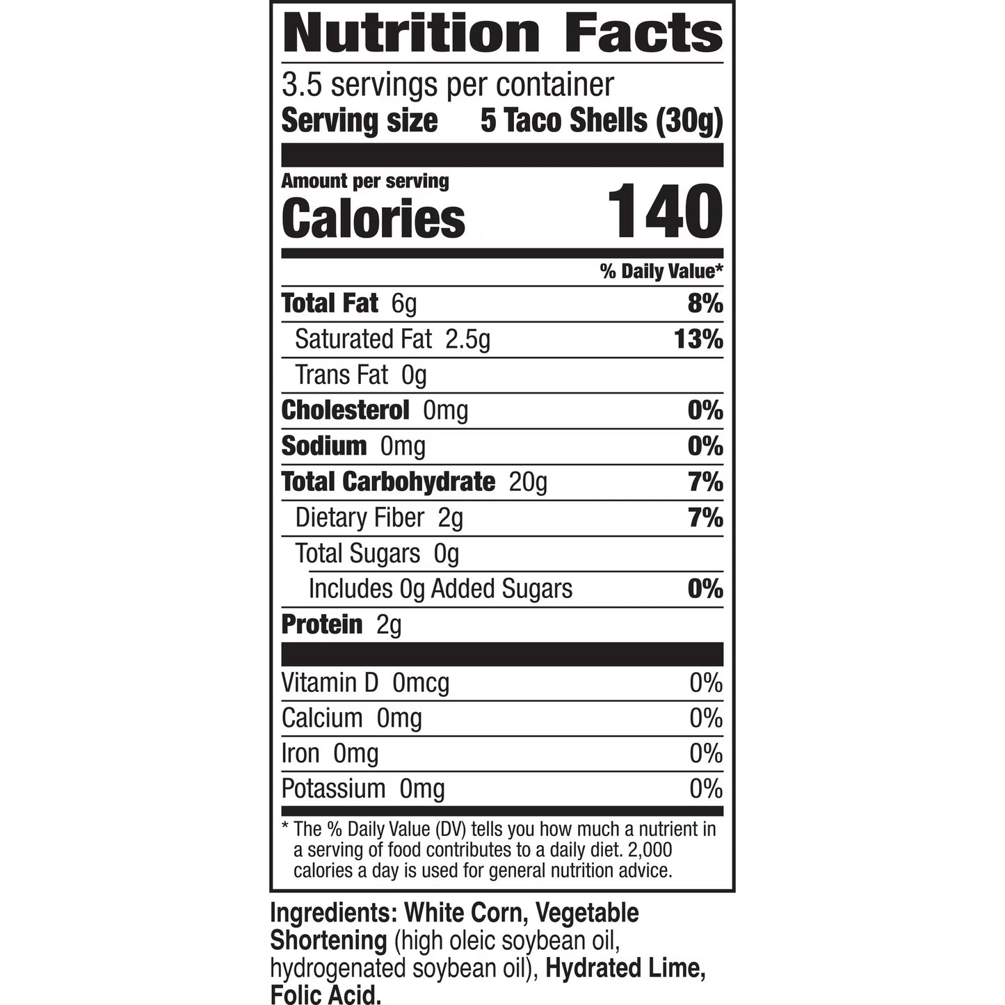 La Tiara Authentic Mexican White Corn Taco Shells, Meal Prep, 18 Count, 3.8 oz