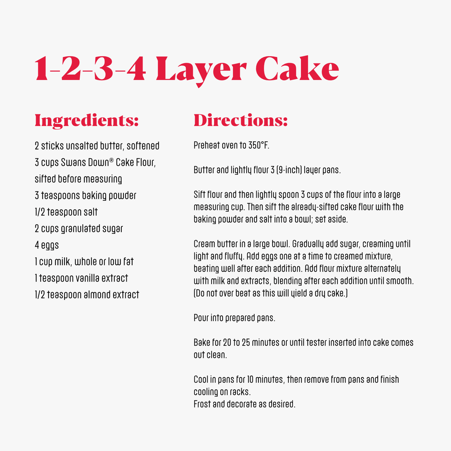 (4 pack) Swans Down Enriched, Bleached Cake Flour, 32 oz