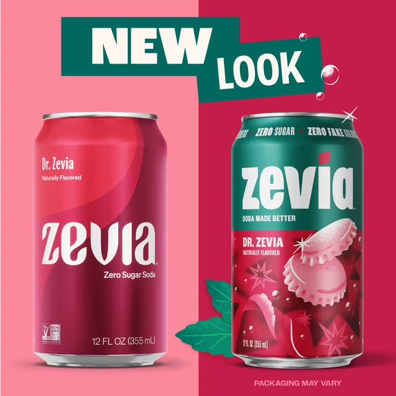 Zevia Zero Sugar, 0 Calorie Dr. Zevia Soda, 12 fl oz (Pack of 24)