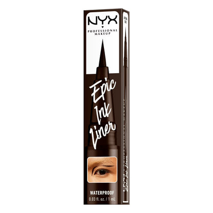 NYX Professional Makeup Epic Ink Liner, Waterproof Liquid Eyeliner, Dark Chocolate, 0.03 fl oz