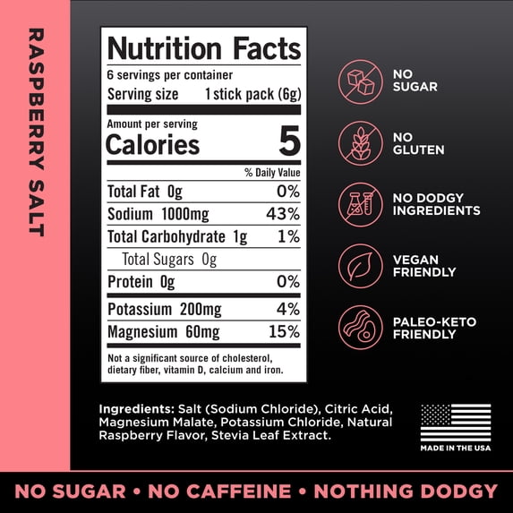 (5 pack) LMNT Zero Sugar Electrolyte Drink Mix - Raspberry - 6ct