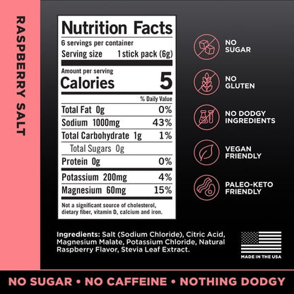 (5 pack) LMNT Zero Sugar Electrolyte Drink Mix - Raspberry - 6ct