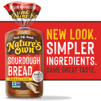 Nature's Own Sourdough, Small Loaf Size, Non-GMO Sliced Sourdough Sandwich Bread, 12 oz Loaf