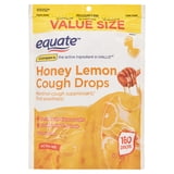 (2 pack) Equate Sore Throat and Cough Relief Menthol Cough Drops, Honey Lemon Flavor, 160 Count