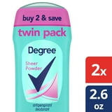 Degree Sheer Powder Antiperspirant Deodorant 2.6 oz Twin Pack