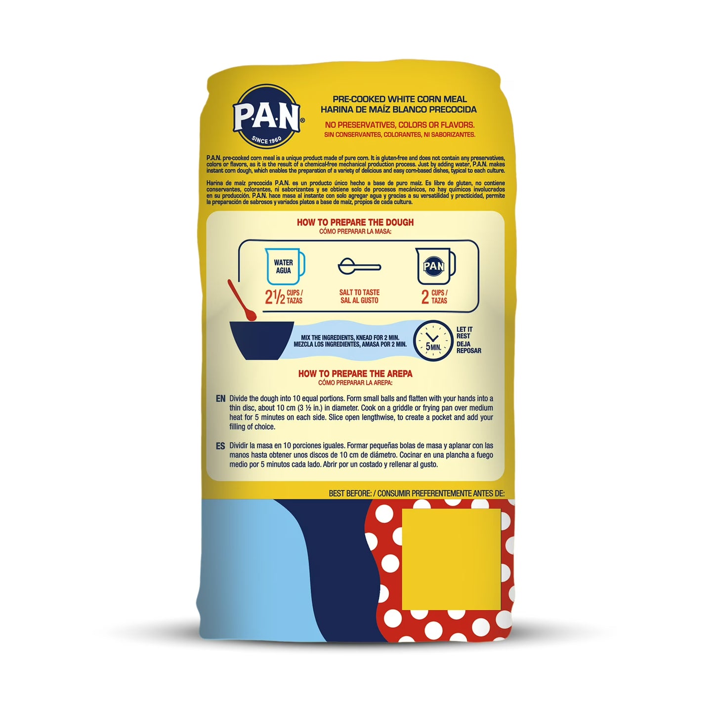 (4 pack) P.A.N. Gluten Free White Corn Meal 5 lb.