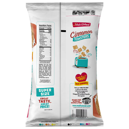Malt-O-Meal Cinnamon Toasters Breakfast Cereal, Real Cinnamon Squares, 33 oz Bag