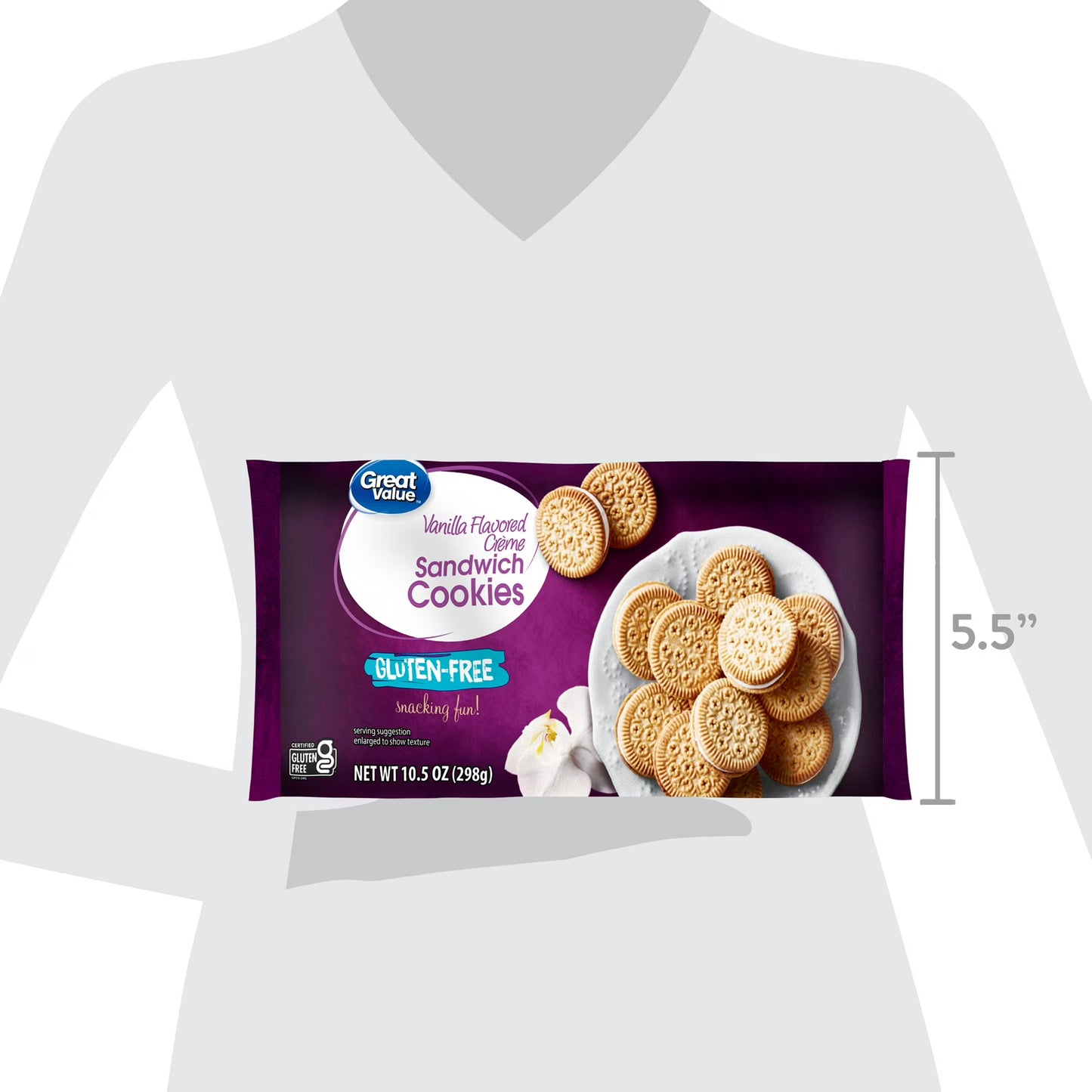 (6 pack) Great Value Gluten-Free Vanilla Crème Sandwich Cookies, 10.5 oz
