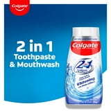 (2 pack) Colgate 2 in 1 Toothpaste and Whitening Mouthwash, Mint, 4.6 oz Squeeze Bottle
