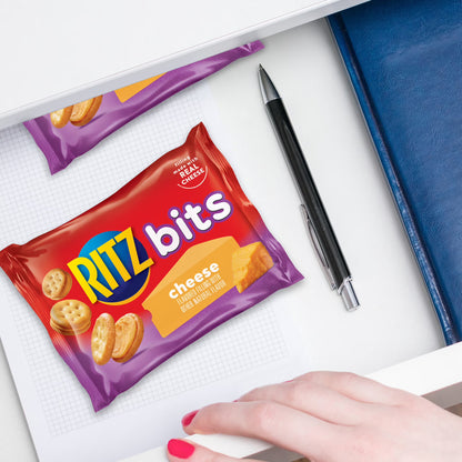 RITZ Bits Cheese and Peanut Butter Sandwich Crackers Variety Pack, Lunch Snacks, 20 Snack Packs
