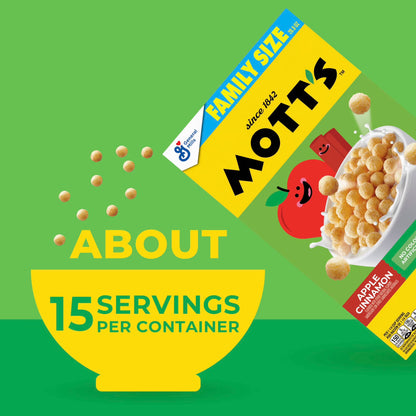 Mott's Apple Cinnamon Cereal, Made with Apple Puree, Whole Grain, Family Size, 20.8 oz