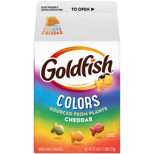 Goldfish Colors Cheddar Cheese Crackers, 27.3 oz Carton