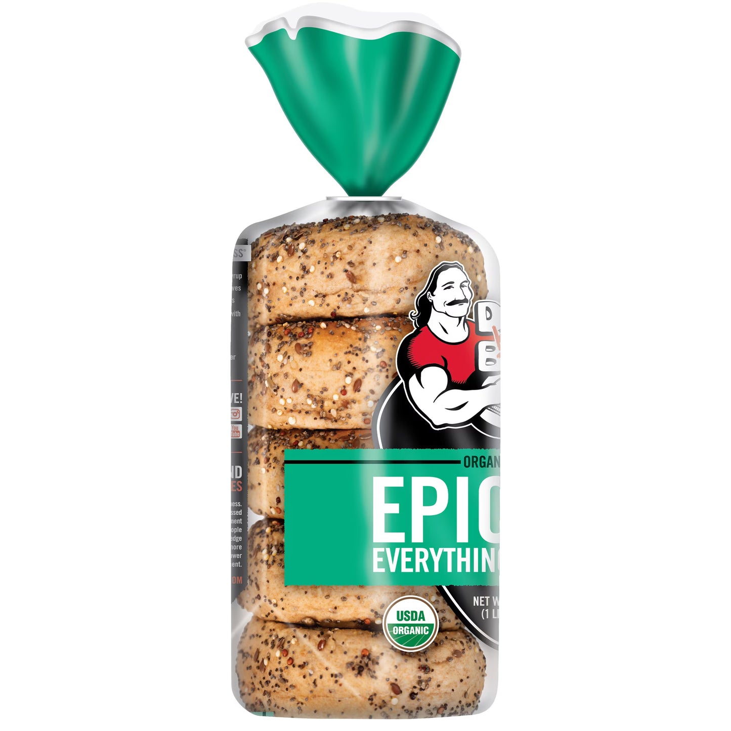 Dave's Killer Bread Epic Everything Bagels, Organic Bagels, 27g Whole Grains per Bagel, 5 Count