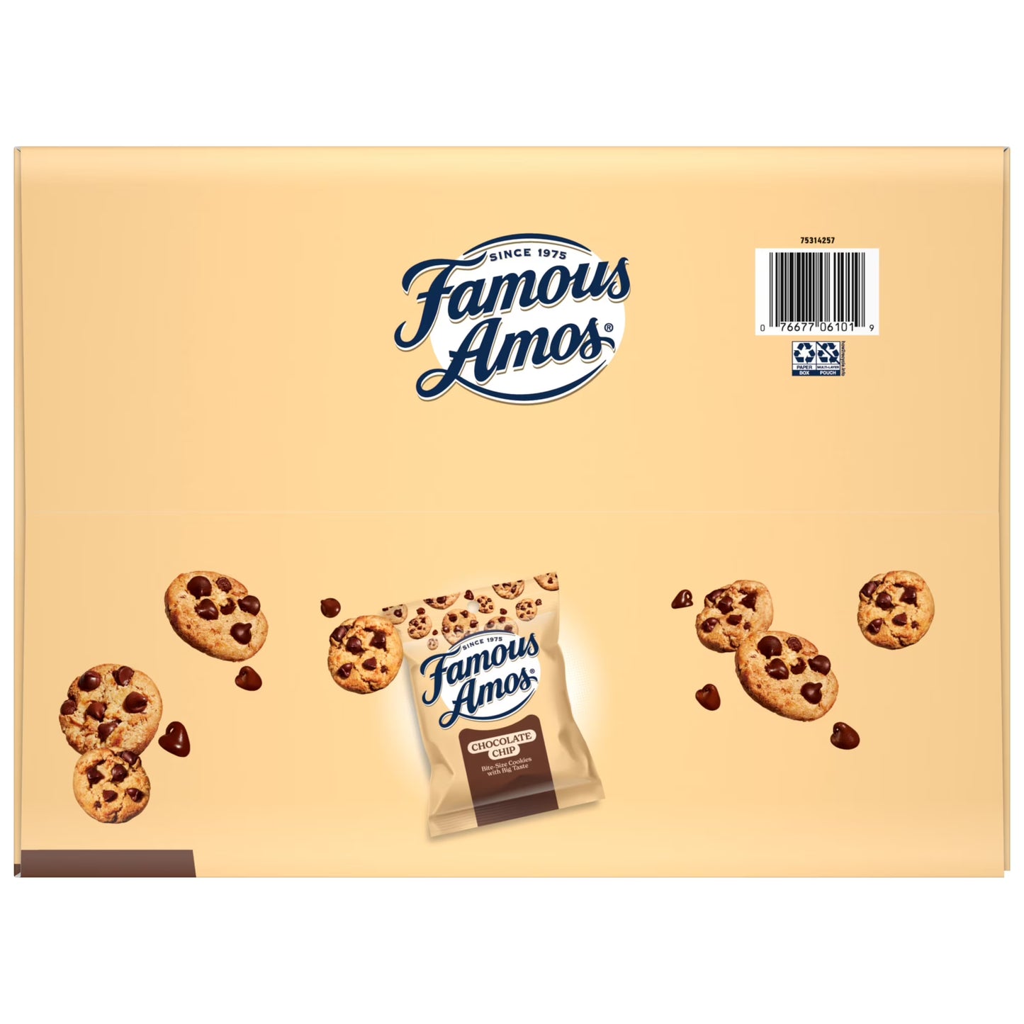 Famous Amos Classic Chocolate Chip Cookies, Bite-size cookies, Sweet Treats, 30 Pack Box, 1 oz Bag