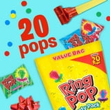 Ring Pop Lollipops, Assorted Flavors, Full Size Candy, Party Favor, 10 oz, 20 Count Variety Pack