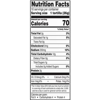 Marketside Authentic 6 Ingredient Flour Tortillas, Street Taco, 10 Count
