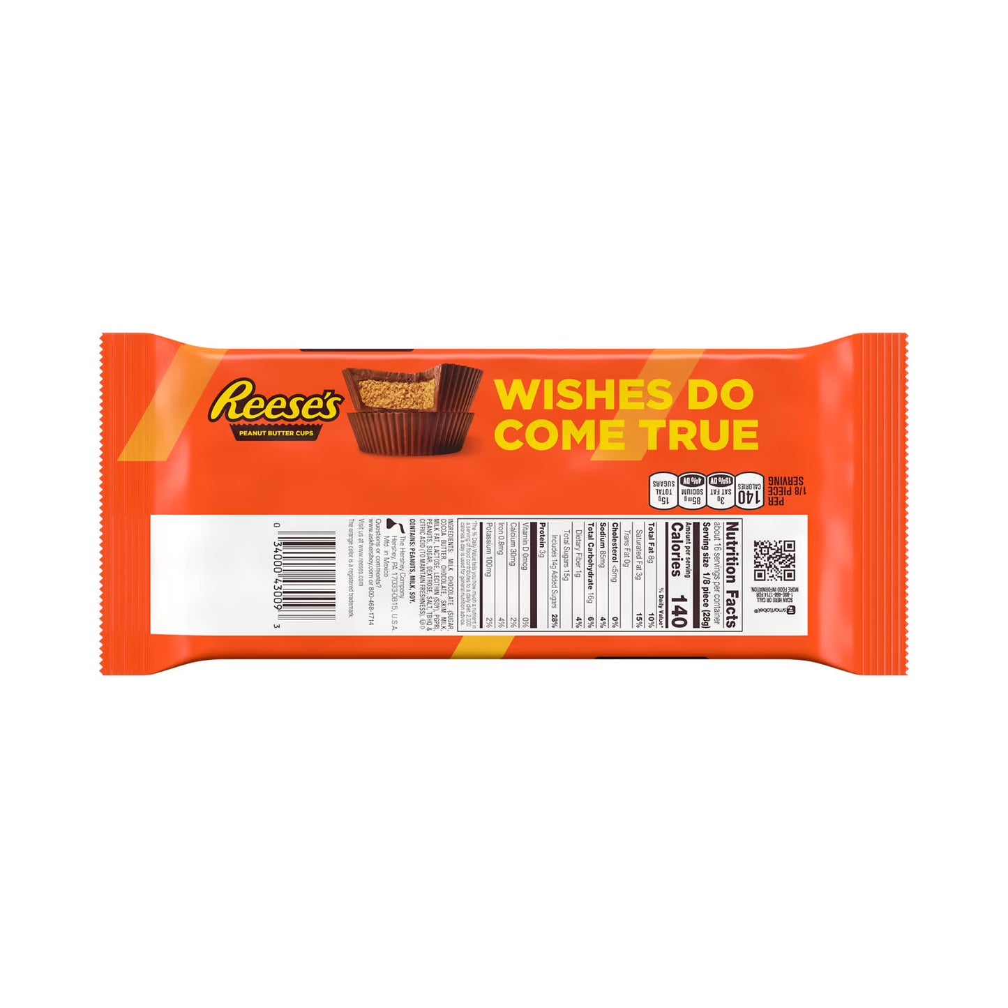 Reese's Milk Chocolate Peanut Butter Cups Candy, Pack 8 oz, 2 Pieces