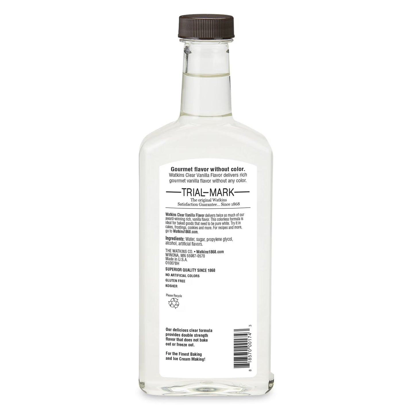 Watkins Clear Vanilla Flavor, 11 oz (Liquid, Shelf Stable)