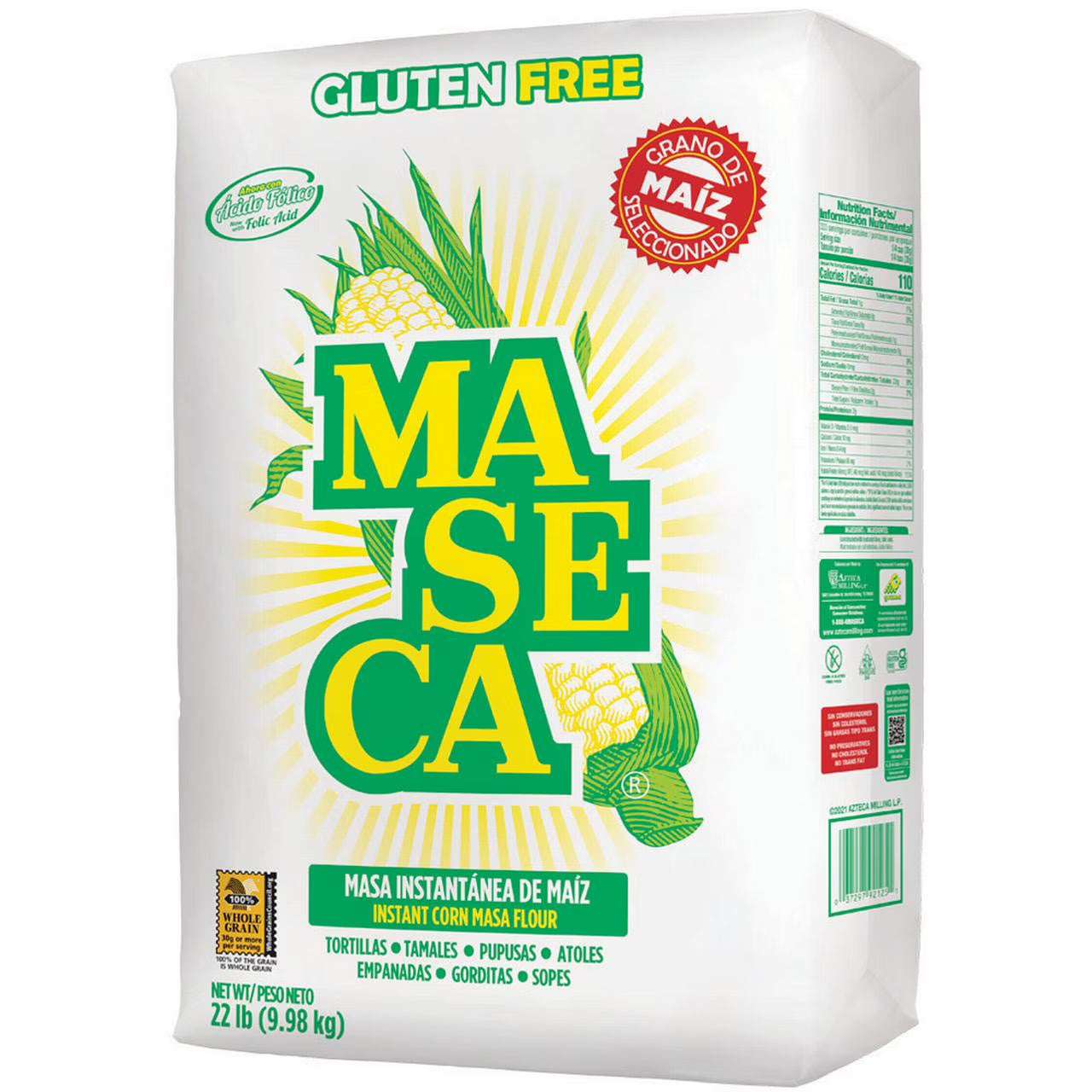 Maseca Gluten Free Instant Corn Masa Flour 22 lb