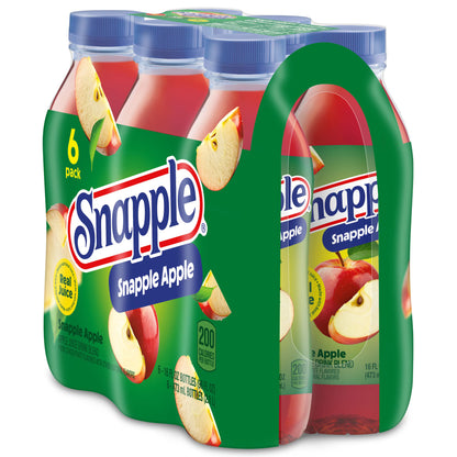 Snapple Apple Juice Drink, 16 fl oz, 6 Count Bottles