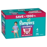 Pampers Cruisers 360 Baby Diapers Size 4, 108 Count (Select for More Options)