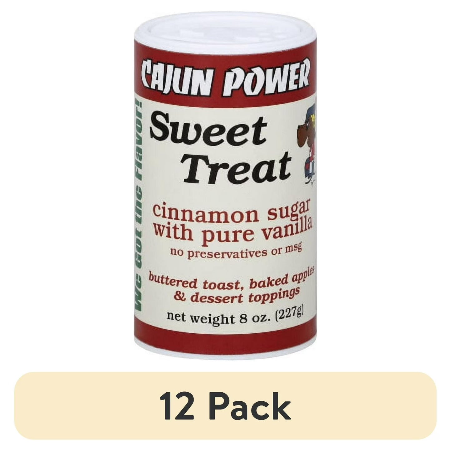 (12 pack) Cajun Power Sweet Treat Cinnamon Sugar With Pure Vanilla, 8.0 OZ